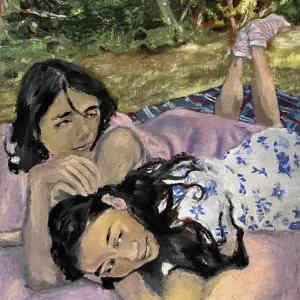 The Two Eves, oil and pastel painting by Cady Fick